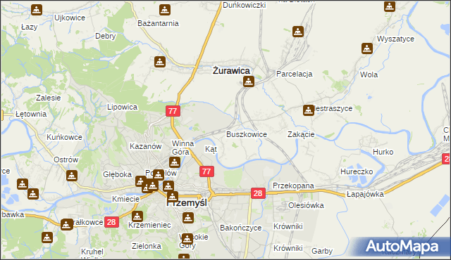 mapa Buszkowice gmina Żurawica, Buszkowice gmina Żurawica na mapie Targeo