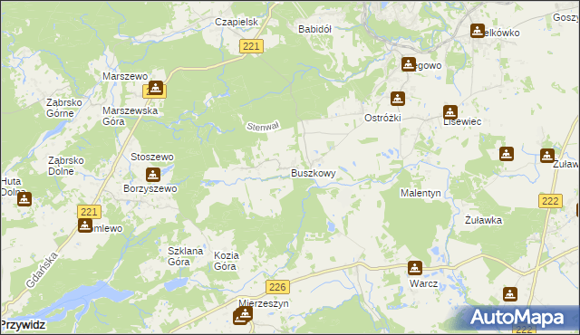 mapa Buszkowy, Buszkowy na mapie Targeo