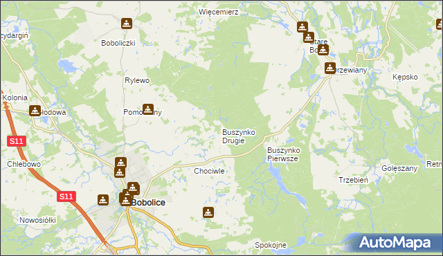 mapa Buszynko Drugie, Buszynko Drugie na mapie Targeo