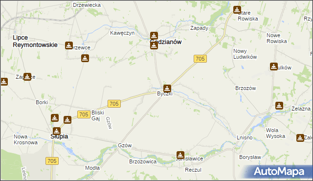 mapa Byczki, Byczki na mapie Targeo