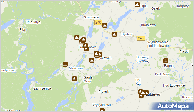 mapa Bysławek, Bysławek na mapie Targeo