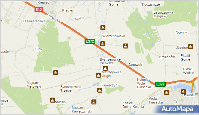 mapa Bystrzejowice Pierwsze, Bystrzejowice Pierwsze na mapie Targeo