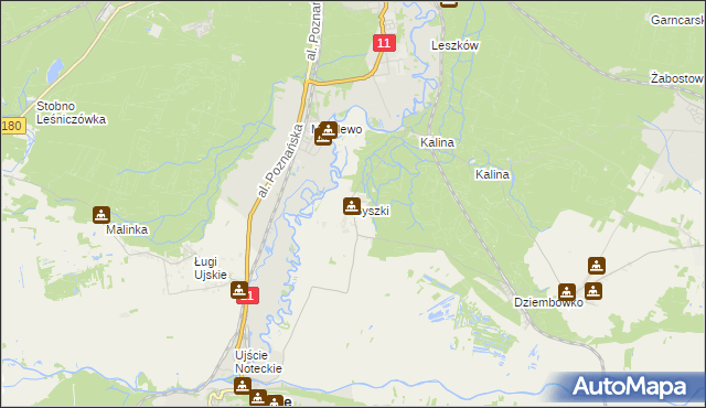 mapa Byszki, Byszki na mapie Targeo