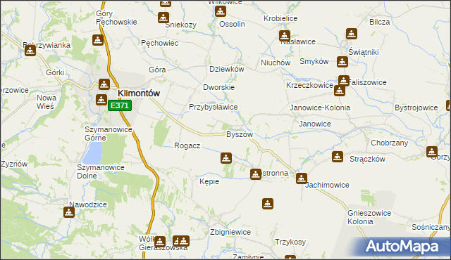 mapa Byszów, Byszów na mapie Targeo