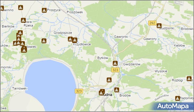 mapa Bytków gmina Rudna, Bytków gmina Rudna na mapie Targeo