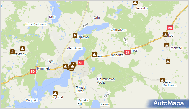 mapa Canki, Canki na mapie Targeo