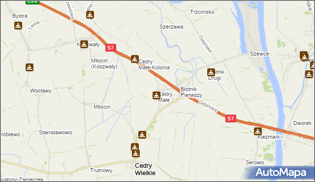 mapa Cedry Małe, Cedry Małe na mapie Targeo