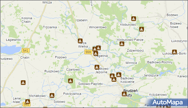 mapa Cegielnia gmina Brudzeń Duży, Cegielnia gmina Brudzeń Duży na mapie Targeo