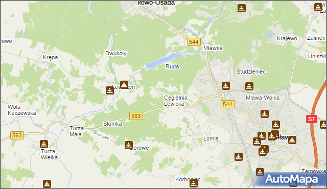 mapa Cegielnia Lewicka, Cegielnia Lewicka na mapie Targeo