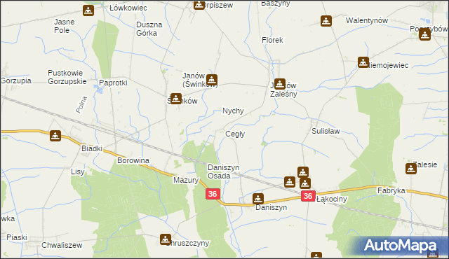 mapa Cegły, Cegły na mapie Targeo