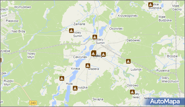 mapa Cekcyn, Cekcyn na mapie Targeo