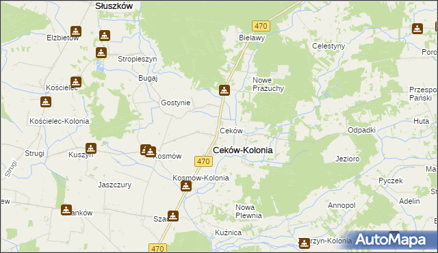 mapa Ceków, Ceków na mapie Targeo