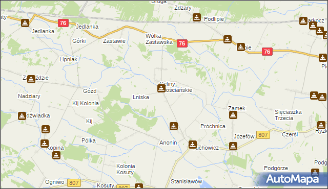 mapa Celiny Szlacheckie, Celiny Szlacheckie na mapie Targeo