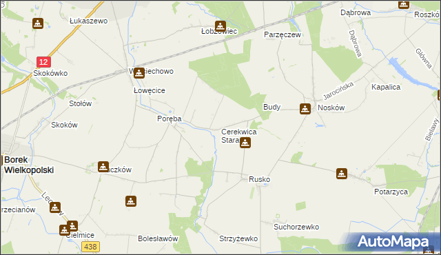 mapa Cerekwica Stara, Cerekwica Stara na mapie Targeo