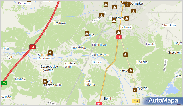 mapa Cerkawizna, Cerkawizna na mapie Targeo