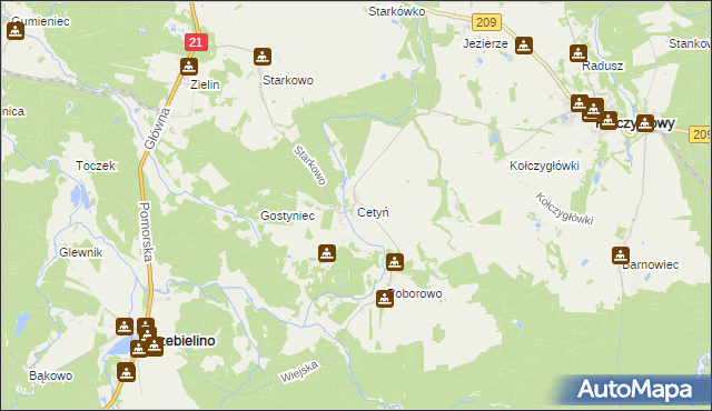 mapa Cetyń, Cetyń na mapie Targeo