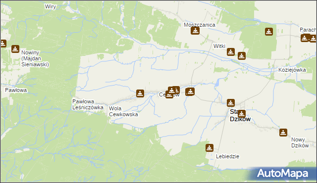 mapa Cewków, Cewków na mapie Targeo