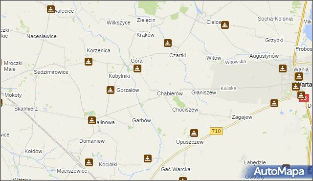 mapa Chabierów, Chabierów na mapie Targeo
