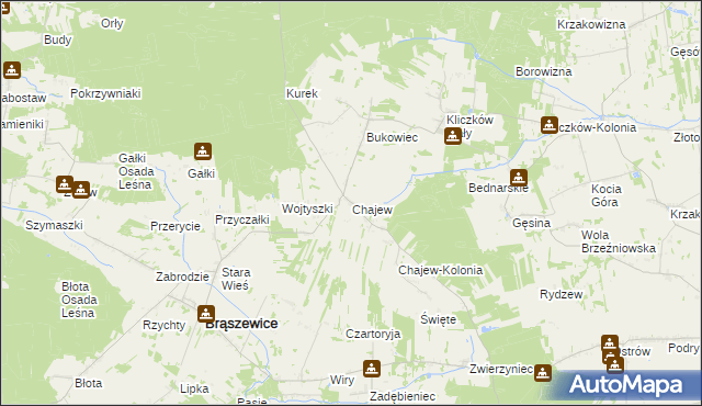 mapa Chajew, Chajew na mapie Targeo