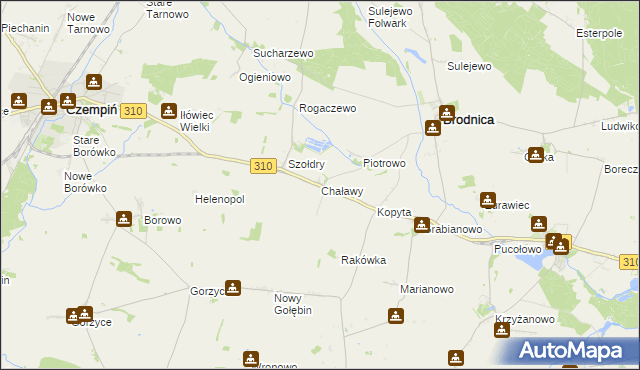 mapa Chaławy, Chaławy na mapie Targeo