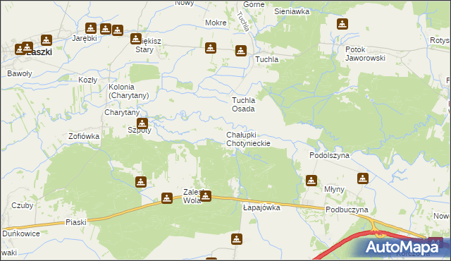 mapa Chałupki Chotynieckie, Chałupki Chotynieckie na mapie Targeo