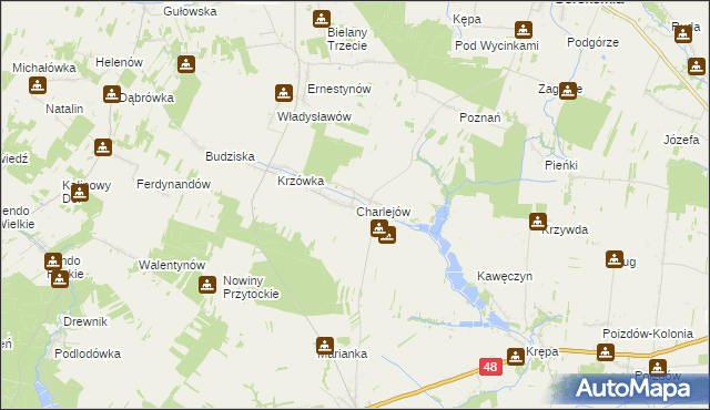 mapa Charlejów, Charlejów na mapie Targeo