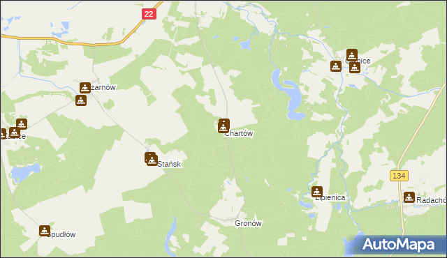 mapa Chartów, Chartów na mapie Targeo