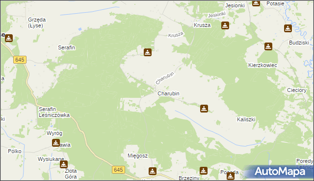 mapa Charubin, Charubin na mapie Targeo