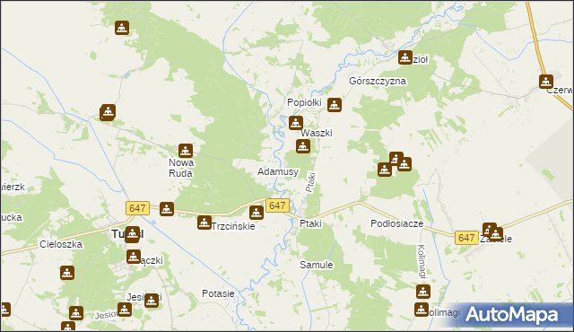 mapa Charubiny, Charubiny na mapie Targeo