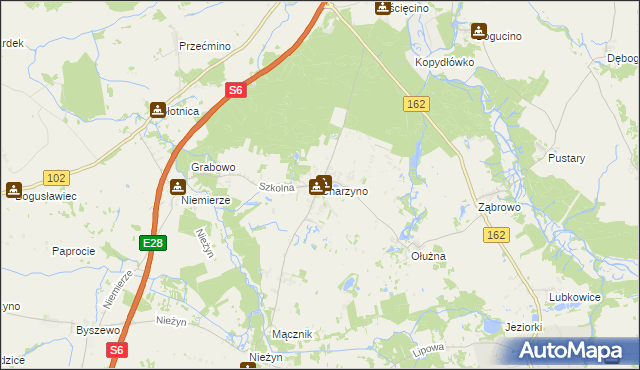 mapa Charzyno, Charzyno na mapie Targeo