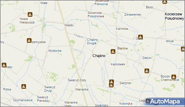 mapa Chąśno, Chąśno na mapie Targeo