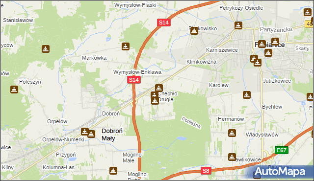 mapa Chechło Drugie, Chechło Drugie na mapie Targeo