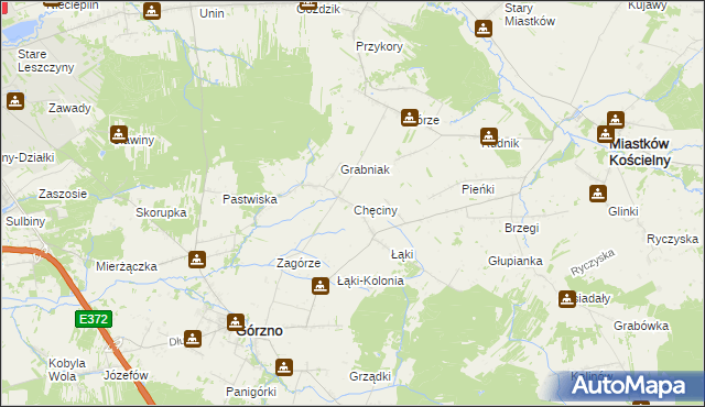 mapa Chęciny gmina Górzno, Chęciny gmina Górzno na mapie Targeo