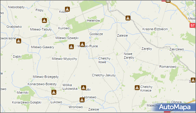 mapa Chełchy Iłowe, Chełchy Iłowe na mapie Targeo