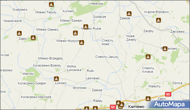 mapa Chełchy-Jakusy, Chełchy-Jakusy na mapie Targeo