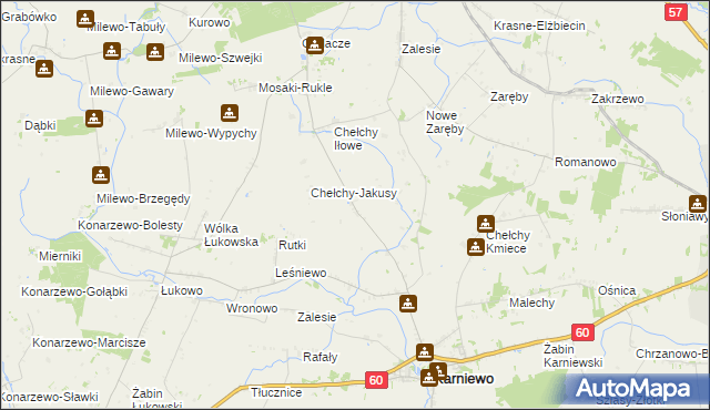 mapa Chełchy-Klimki, Chełchy-Klimki na mapie Targeo