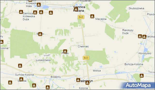 mapa Chełmiec gmina Kraśniczyn, Chełmiec gmina Kraśniczyn na mapie Targeo