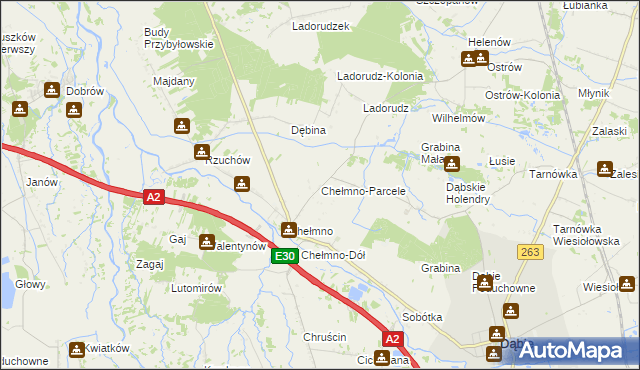 mapa Chełmno-Parcele, Chełmno-Parcele na mapie Targeo