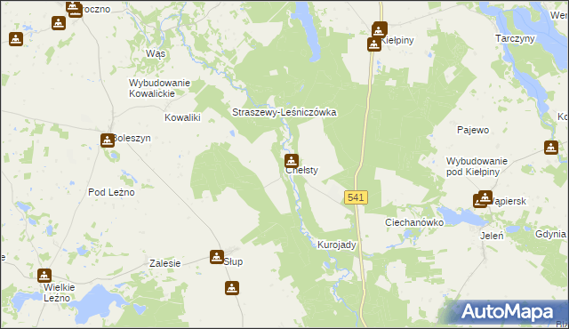 mapa Chełsty gmina Lidzbark, Chełsty gmina Lidzbark na mapie Targeo