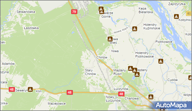 mapa Chinów, Chinów na mapie Targeo