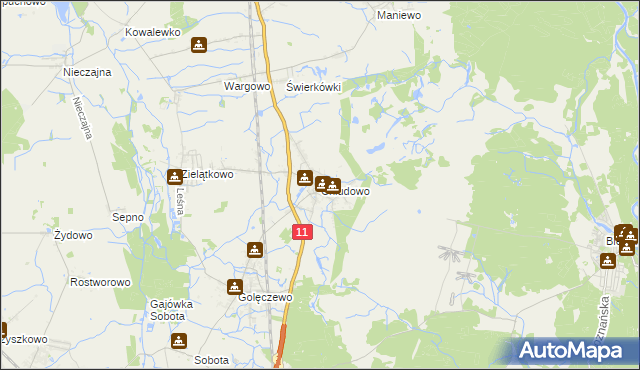 mapa Chludowo, Chludowo na mapie Targeo