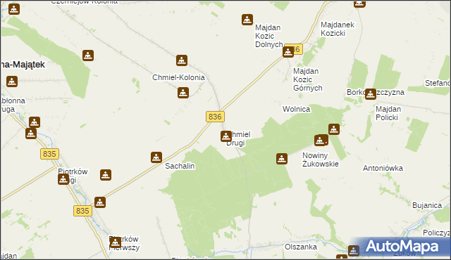 mapa Chmiel Drugi, Chmiel Drugi na mapie Targeo