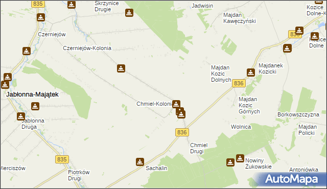 mapa Chmiel Pierwszy, Chmiel Pierwszy na mapie Targeo