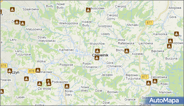 mapa Chmielnik powiat rzeszowski, Chmielnik powiat rzeszowski na mapie Targeo