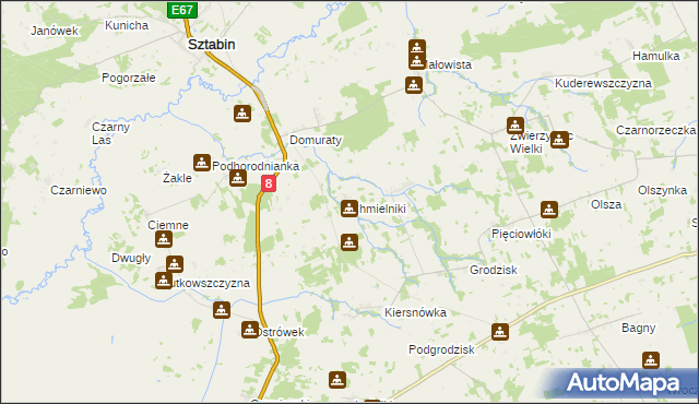 mapa Chmielniki gmina Suchowola, Chmielniki gmina Suchowola na mapie Targeo