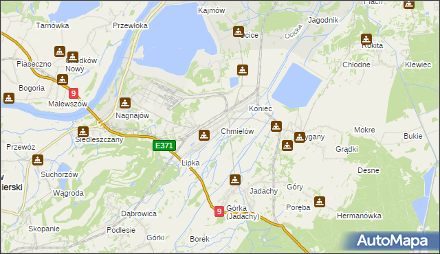 mapa Chmielów gmina Nowa Dęba, Chmielów gmina Nowa Dęba na mapie Targeo