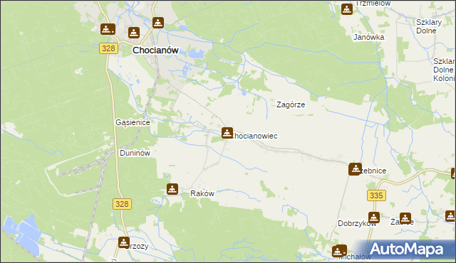 mapa Chocianowiec, Chocianowiec na mapie Targeo