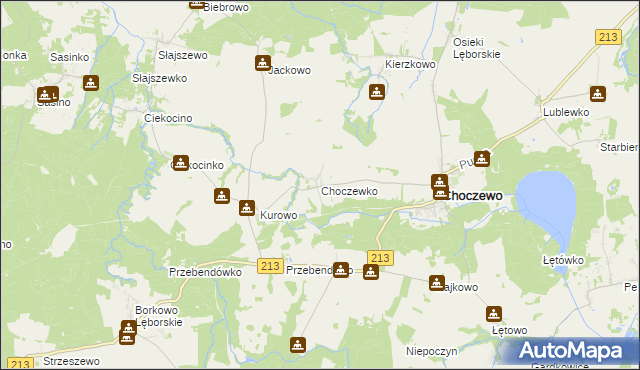 mapa Choczewko, Choczewko na mapie Targeo