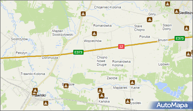 mapa Chojno Nowe Drugie, Chojno Nowe Drugie na mapie Targeo