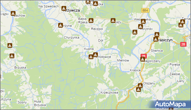 mapa Chołowice, Chołowice na mapie Targeo